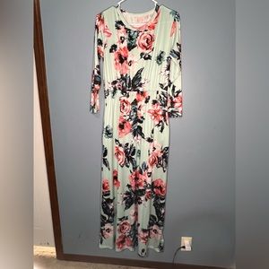 Mint Floral Maxi Dress